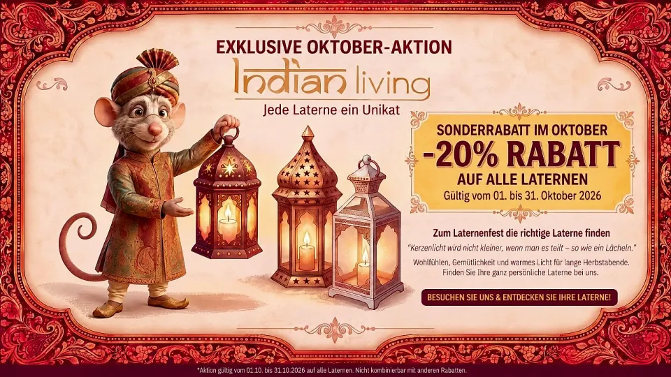 Laternen zum Lichterfest: 20% im Oktober