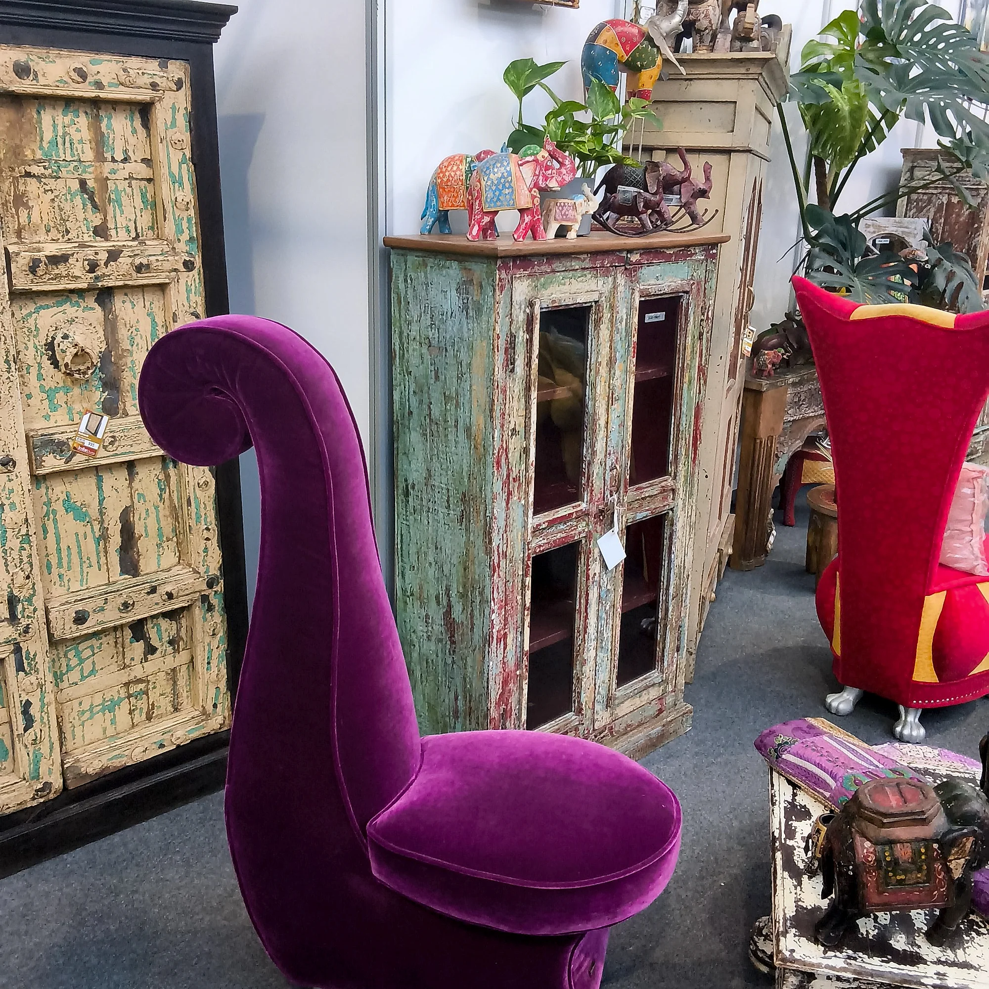 Bretz Designer Stuhl Samt Violett
