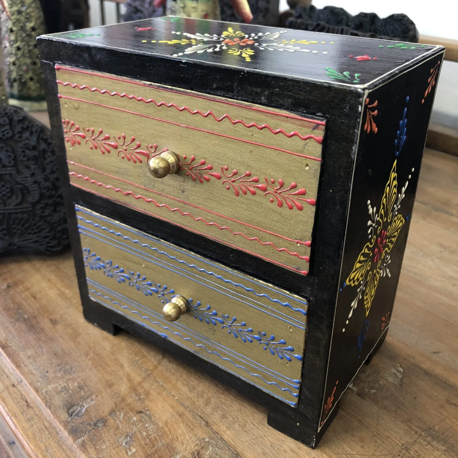 Schatzkästchen mit 2 Schubladen Holz