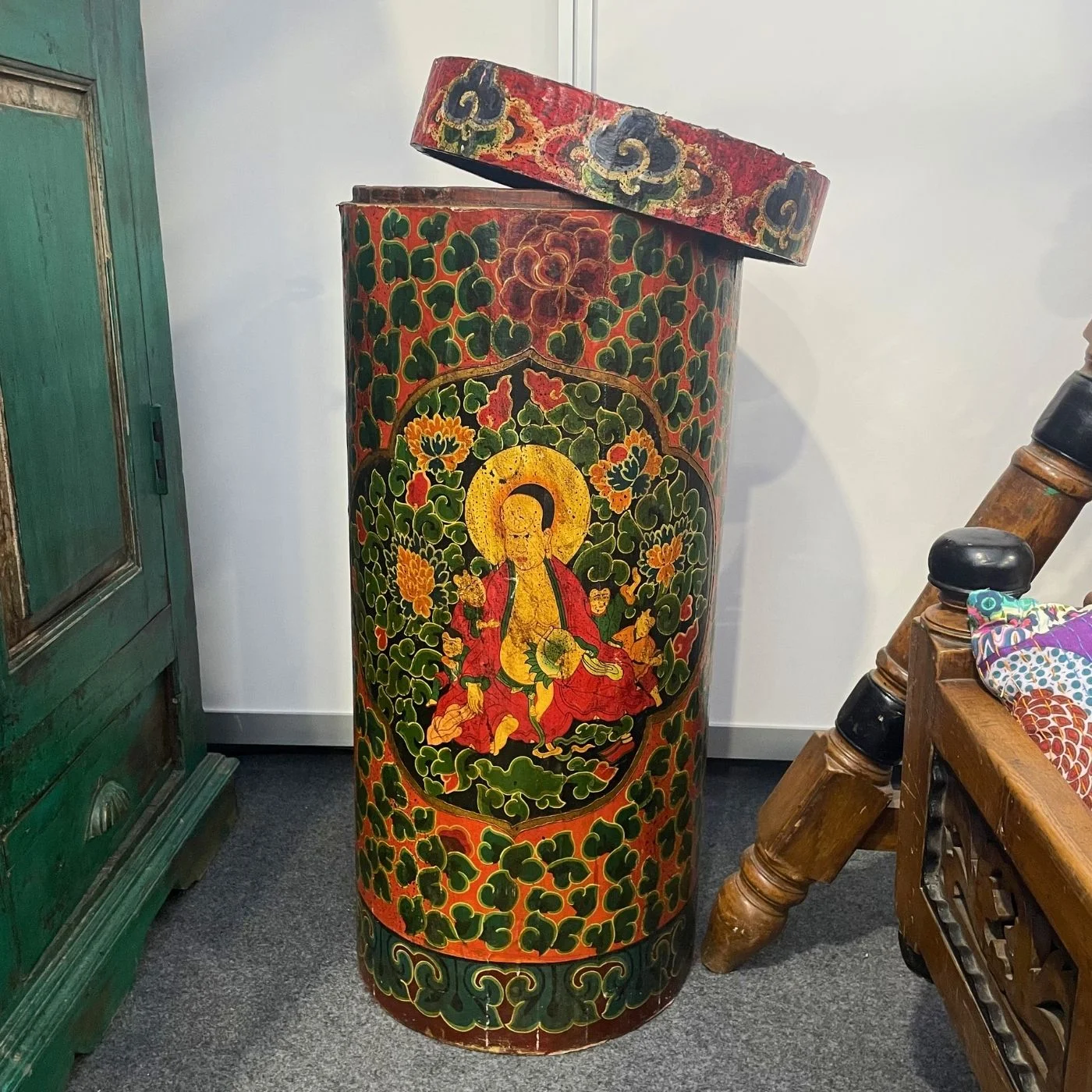 Bemaltes Faß Holz