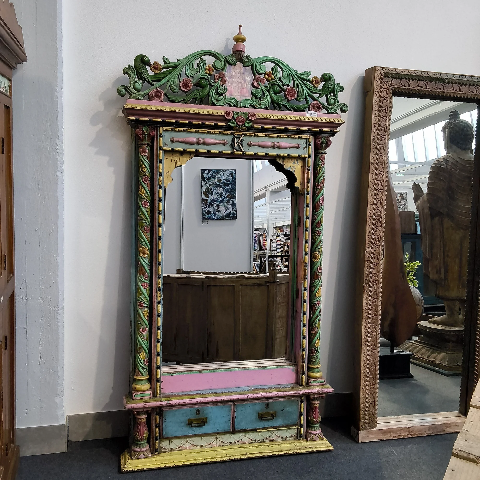 Großer Standspiegel mit Ganesha